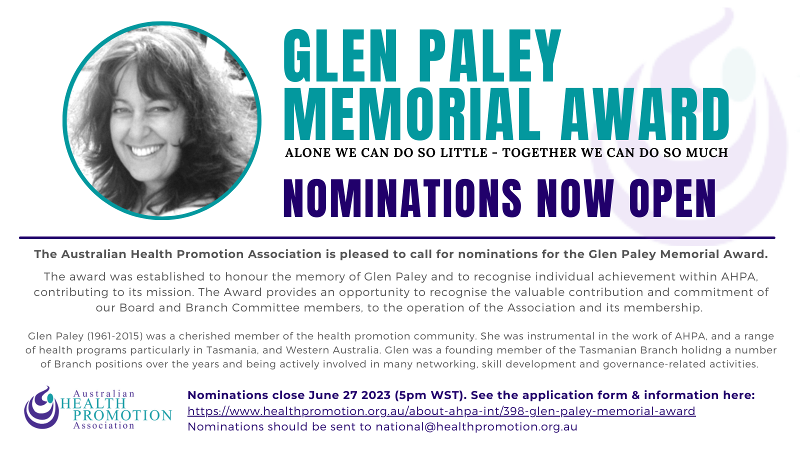 Glen Paley Award