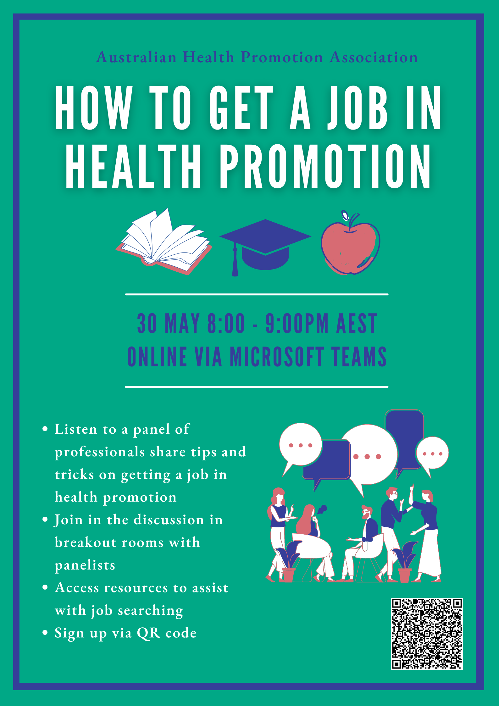 How to get a job in Health Promotion Event Poster 2