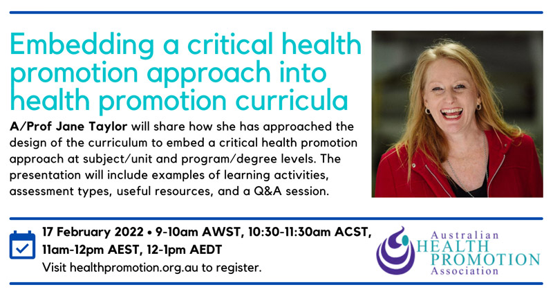 Embedding a critical health promotion approach into health promotion curricula